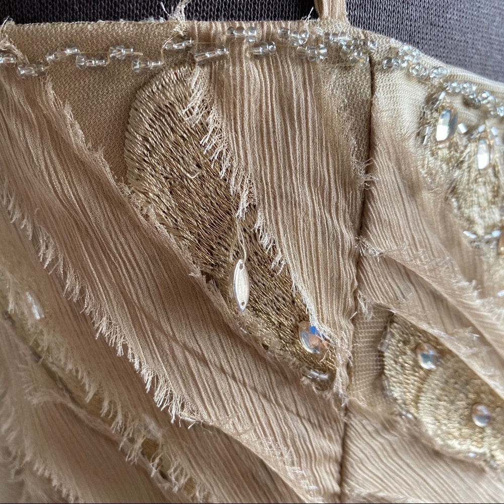 Sue Wong sz 8 beaded peacock midi dress - Picture 7 of 9